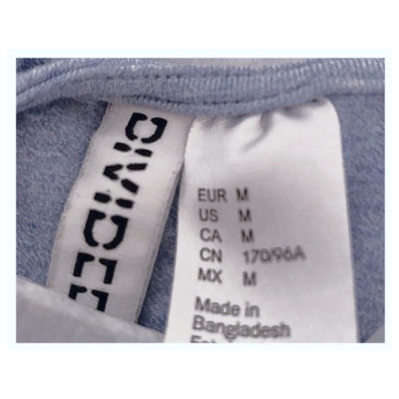 H&M Top NEW Light Blue Long Sleeves Crop Tee Size M - Picture 3 of 4